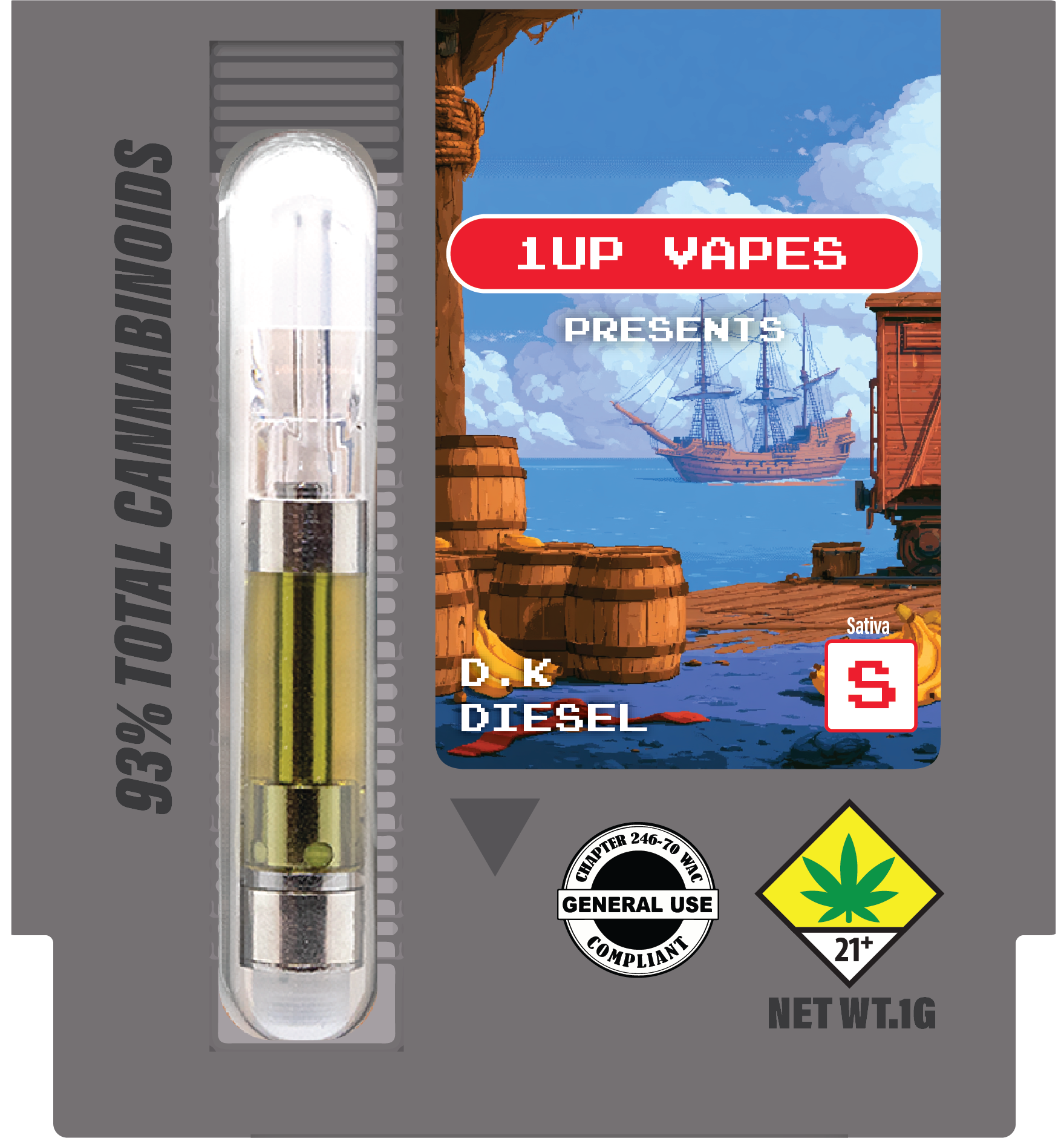 D.K Diesel 1UP vape package
